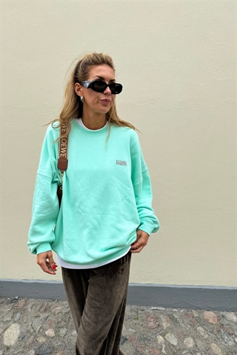 American Vintage, Mizu03E Crewneck, Vintage Sea Green